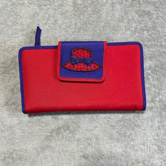 Lot of 3 Red Hat Society Purse Wallet Bag  in Red & Purple W/Red Hat Emblem - Picture 2 of 12